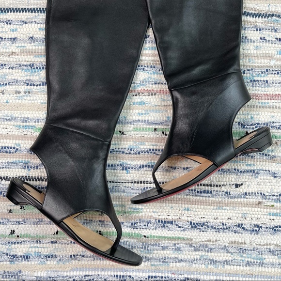 Christian Louboutin From Sand Flat Leather Sandals - Picture 3 of 16